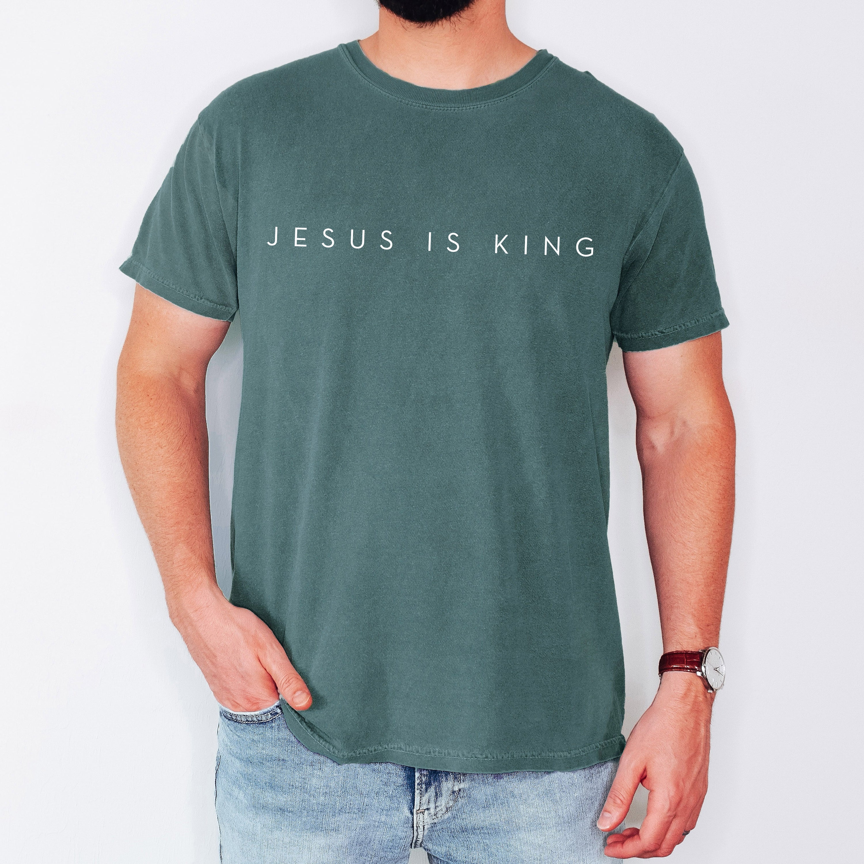 Jesus Is King, Minimalist, Religious, Faith, Gospel, Christian Tshirt Comfort Colors T-Shirt