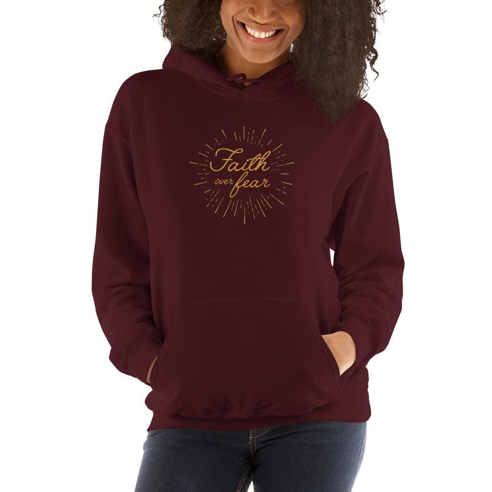 Women's Faith over Fear Christian Hoodie Sweatshirt